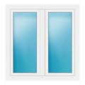 Zweiflügeliges Fenster 118x121 cm Weiß