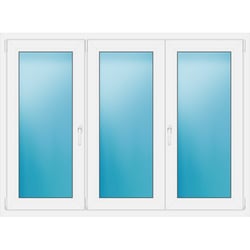 Dreiflügeliges Kunststofffenster 170x125 cm Weiß 