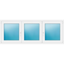 Dreiflügeliges Kunststofffenster 210x80 cm Weiß 