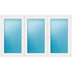 Dreiflügeliges Kunststofffenster 220x130 cm Weiß 