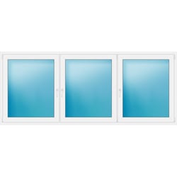 Dreiflügeliges Kunststofffenster 290x120 cm Weiß 