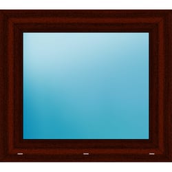 Einflügeliges Kunststofffenster 98x87 cm Mahagoni 