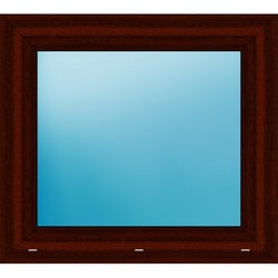 Einflügeliges Kunststofffenster 98x88 cm Mahagoni 
