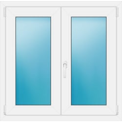 Zweiflügeliges Kunststofffenster 100x98 cm Weiß 