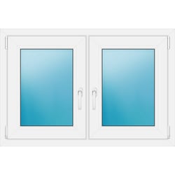 Zweiflügeliges Kunststofffenster 110x74 cm Weiß 