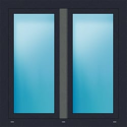 Zweiflügeliges Kunststofffenster 119x119 cm Anthrazit genarbt 