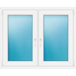 Zweiflügeliges Kunststofffenster 123x100 cm Weiß 