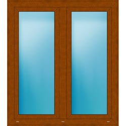 Zweiflügeliges Kunststofffenster 123x139 cm Golden Oak genarbt 