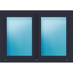 Zweiflügeliges Kunststofffenster 140x100 cm Anthrazit seidenglatt 