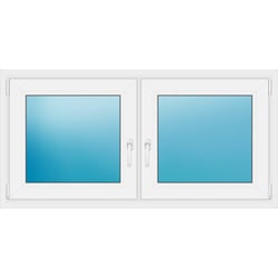 Zweiflügeliges Kunststofffenster 140x70 cm Weiß 