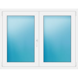 Zweiflügeliges Kunststofffenster 142x110 cm Weiß 