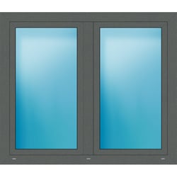 Zweiflügeliges Kunststofffenster 145x125 cm Basaltgrau 
