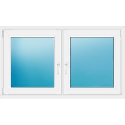 Zweiflügeliges Kunststofffenster 146x84.5 cm Weiß 