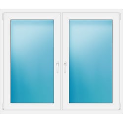 Zweiflügeliges Kunststofffenster 148x126 cm Weiß 