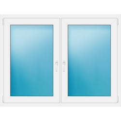 Zweiflügeliges Kunststofffenster 150x114 cm Weiß 