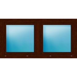 Zweiflügeliges Kunststofffenster 160x82 cm Mooreiche 
