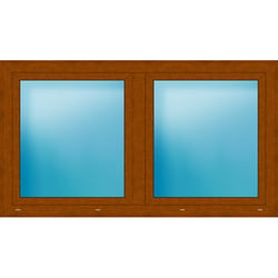 Zweiflügeliges Kunststofffenster 177x100 cm Golden Oak 