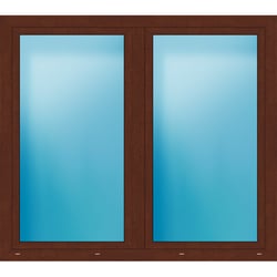 Zweiflügeliges Kunststofffenster 180x160 cm Nussbaum 