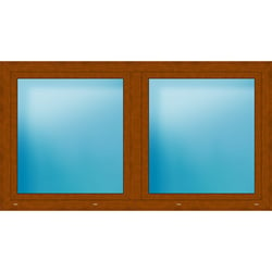 Zweiflügeliges Kunststofffenster 200x110 cm Golden Oak genarbt 