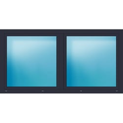 Zweiflügeliges Kunststofffenster 230x120 cm Anthrazit seidenglatt 