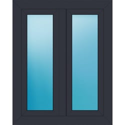 Zweiflügeliges Kunststofffenster 88x110 cm Anthrazit seidenglatt 