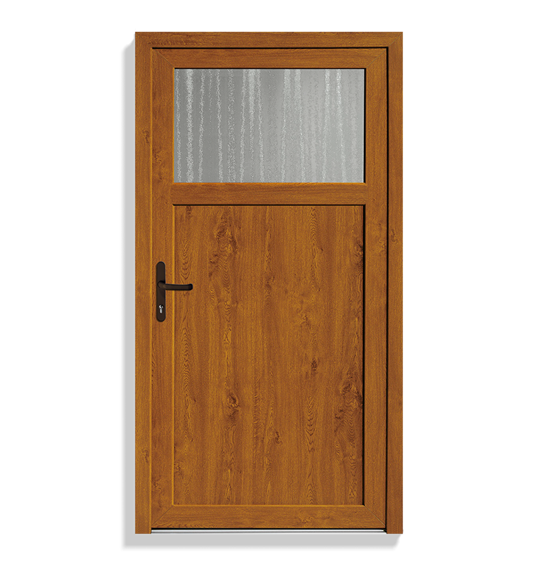 Nebeneingangstüre golden-oak 1/3 Ornamentglas
