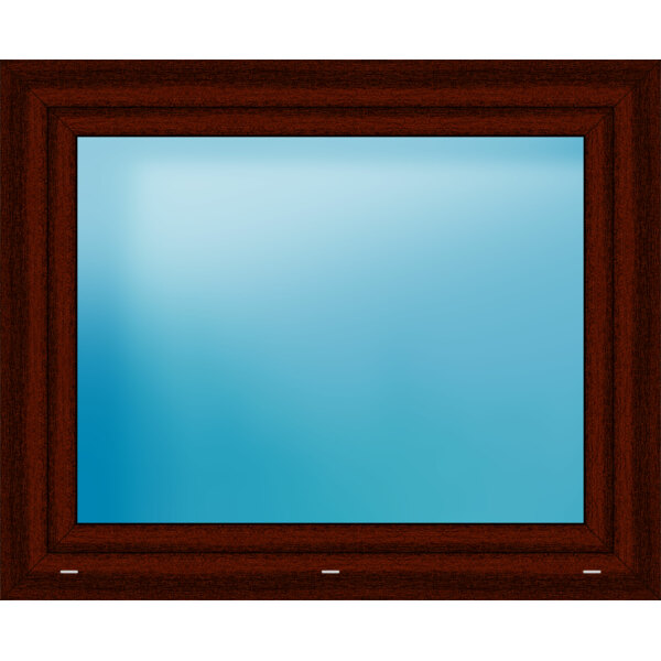 Einflügeliges Kunststofffenster 110x90 cm Mahagoni genarbt 