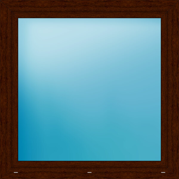 Einflügeliges Kunststofffenster 130x130 cm Mooreiche 