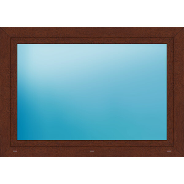 Einflügeliges Kunststofffenster 140x99.5 cm Nussbaum 