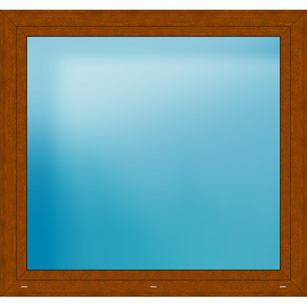 Einflügeliges Kunststofffenster 146x136.5 cm Golden Oak genarbt 