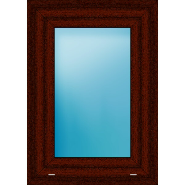 Einflügeliges Kunststofffenster 61x86 cm Mahagoni genarbt 