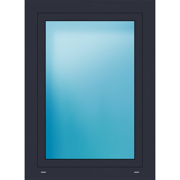 Einflügeliges Kunststofffenster 80x110 cm Anthrazit seidenglatt 