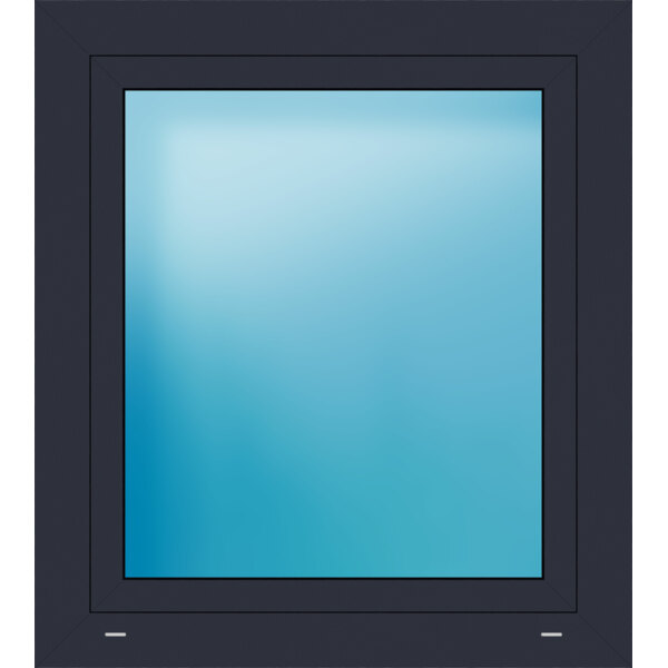 Einflügeliges Kunststofffenster 85x95 cm Anthrazit seidenglatt 