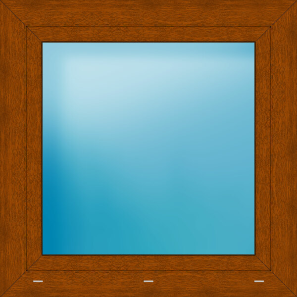 Einflügeliges Kunststofffenster 90x90 cm Golden Oak genarbt 