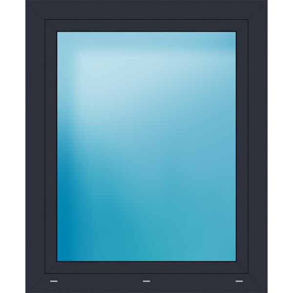 Einflügeliges Kunststofffenster 98x118.5 cm Anthrazit seidenglatt 