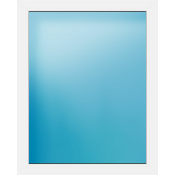 Festverglasung 100 x 125 cm Farbe Weiß