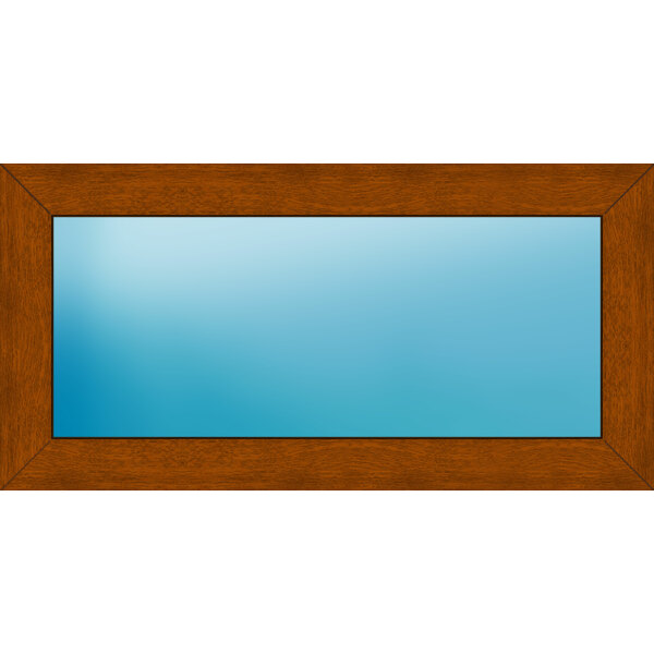 Festverglasung 100 x 50 cm Farbe Golden Oak