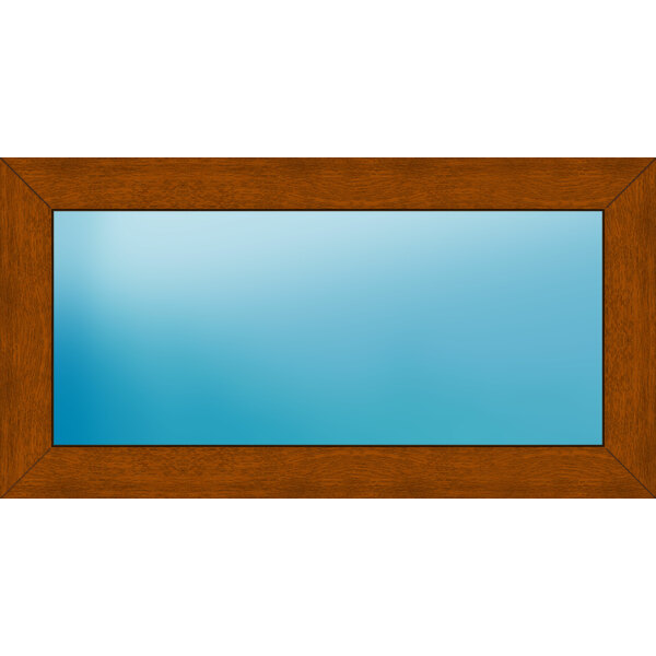 Festverglasung 100 x 52 cm Farbe Golden Oak