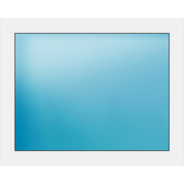 Festverglasung 100 x 80 cm Farbe Weiß