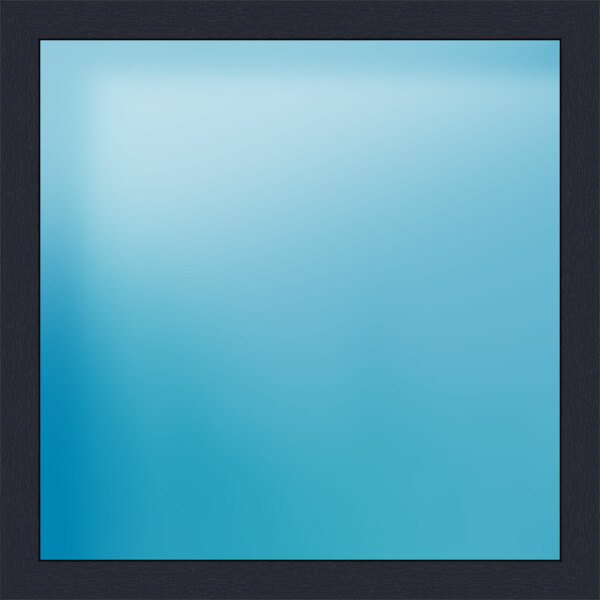 Festverglasung 122 x 122 cm Farbe Anthrazit genarbt