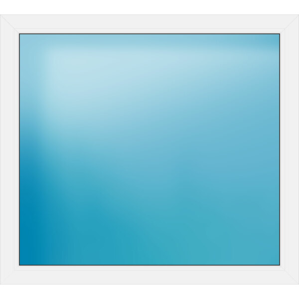 Festverglasung 125 x 113 cm Farbe Weiß