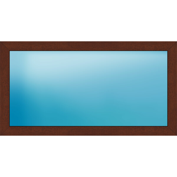 Festverglasung 150 x 80 cm Farbe Nussbaum