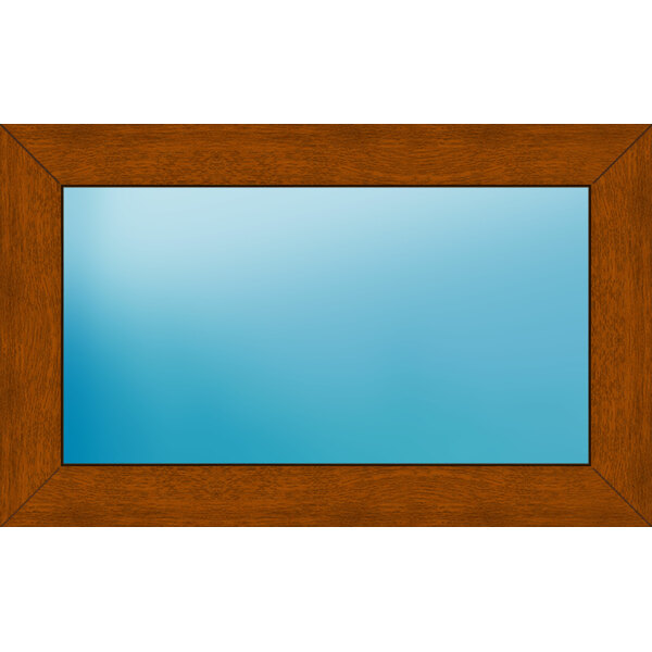 Festverglasung 84 x 52 cm Farbe Golden Oak