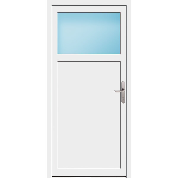 Nebeneingangstür 90 x 190 cm Farbe Weiß