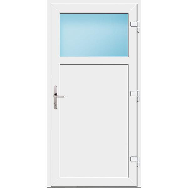 Nebeneingangstür 94 x 188 cm Farbe Weiß