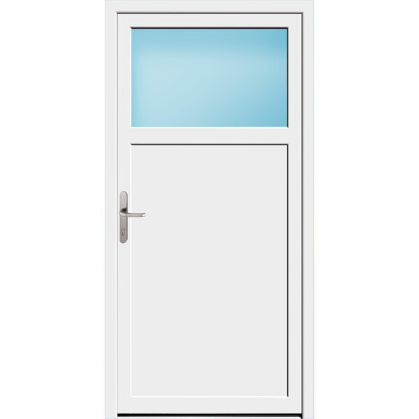Nebeneingangstür 96 x 192 cm Farbe Weiß