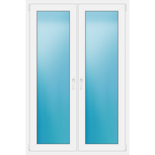 Zweiflügelige Terrassentür 120 x 180 cm Farbe Weiß