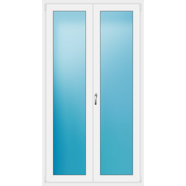 Zweiflügelige Terrassentür 120 x 220 cm Farbe Weiß