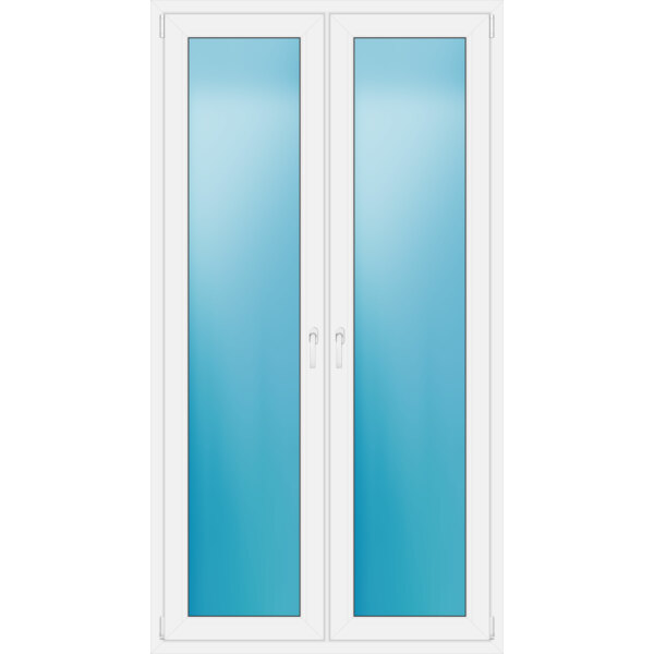 Zweiflügelige Terrassentür 120 x 223 cm Farbe Weiß