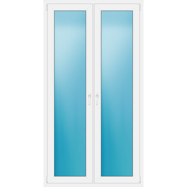 Zweiflügelige Terrassentür 120 x 225 cm Farbe Weiß